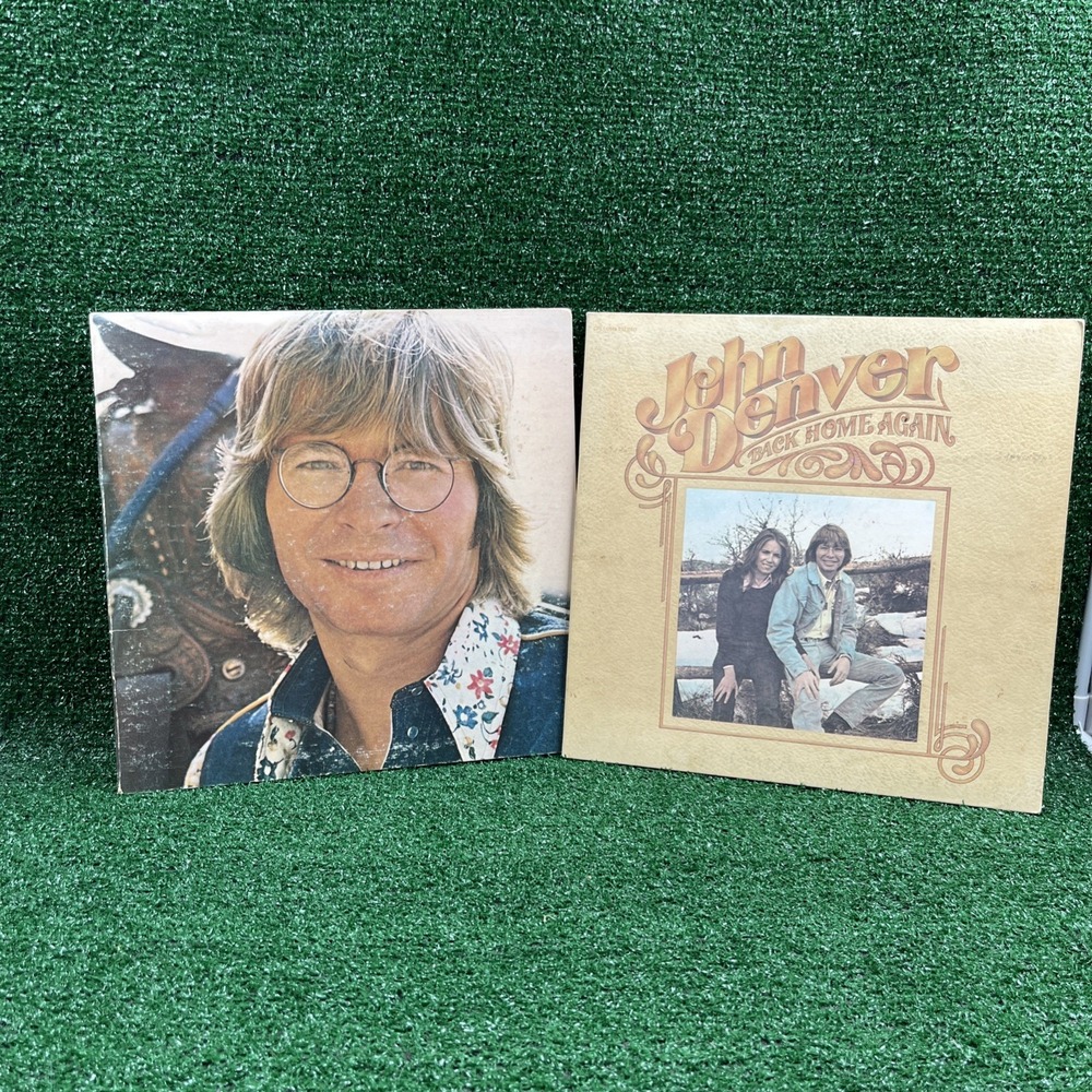 John Denver Lot Of 2 Vinyl 33 LP Back Home Again 1974 &‎ Windsong 1975